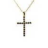 Gold crucifix with Black Diamonds pan1015