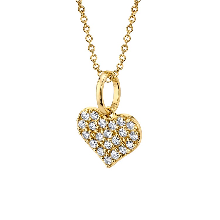 Gold or Platinum Heart Pendant with Diamonds pre-1980