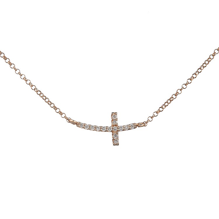 Gold Cross Pendant with Diamonds pan1998