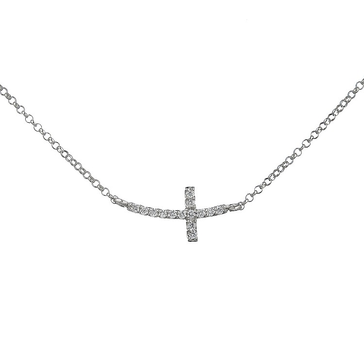 Gold Cross Pendant with Diamonds pan1998