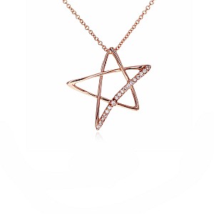 Gold Star Pendant with Colorless Diamonds pan2001