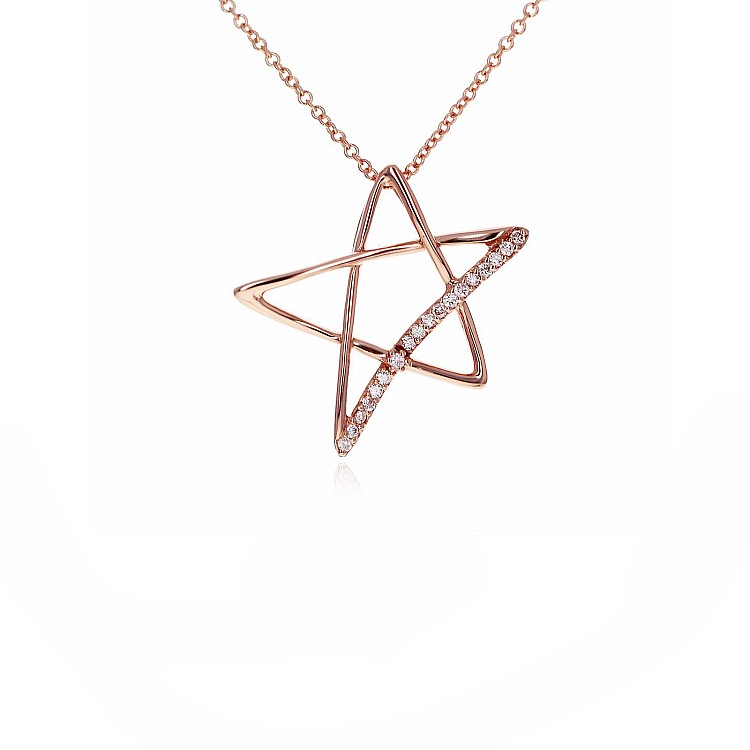 Gold Star Pendant with Diamonds pan2001