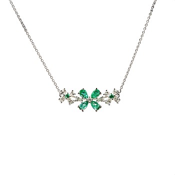 Gold Pendant with Emeralds and Diamonds Para - model pan2752