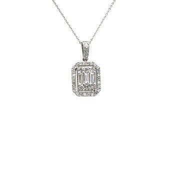 Gold or Platinum Pendant with Colorless Diamonds - model pan2931