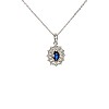 Halo Pendant in Gold or Platinum with Sapphire and Diamonds - model pan4690