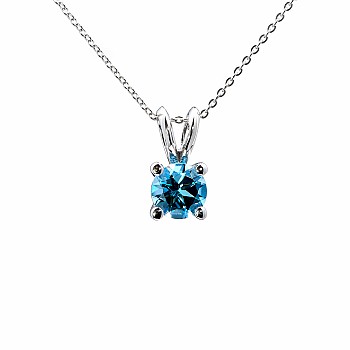 Solitaire Gold Pendant with Swiss Blue Topaz - model pan525