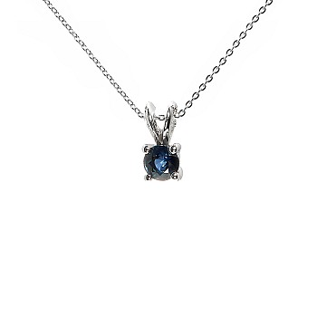 Solitaire Gold Pendant with Round Sapphire - model pan525