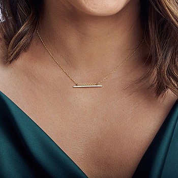 Gold Mobile Bar Pendant with Natural Diamonds - model pan559