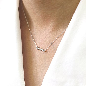 Gold or Platinum Pendant with 5 Natural Diamonds - model pan562