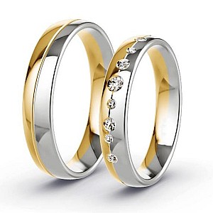 Two-tone wedding rings