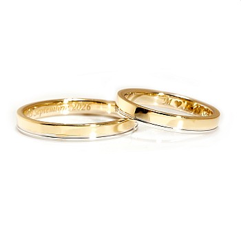 18k Gold Bicolor Wedding Rings - Nerina model