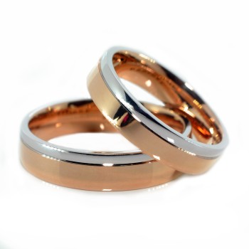 Trouwringen v010 in geel- en witgoud