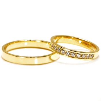 Alliances en or ou en platine avec diamants - modèle v067