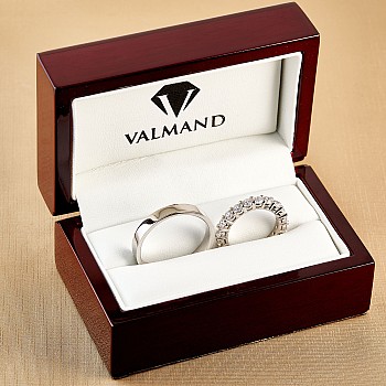 Alliances de style Tiffany en or ou platine avec diamants - modèle v1230.1