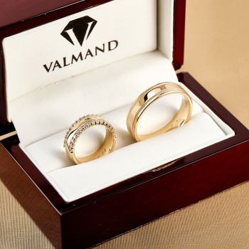 Anillos de boda de oro o platino con diamantes - modelo v1241