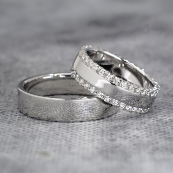 Anillos de boda de oro o platino con diamantes - modelo v1241