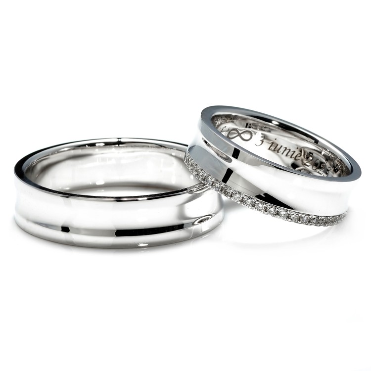 Alliances en or profil Barcuta avec diamants - modèle v127