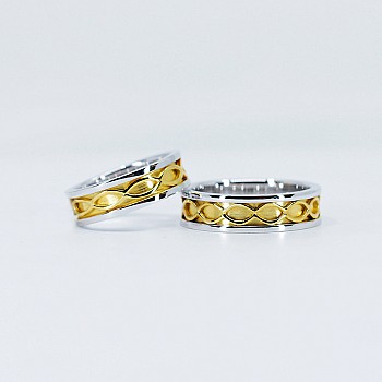 Anillos de boda de oro o platino con diseño de infinito - modelo v1338