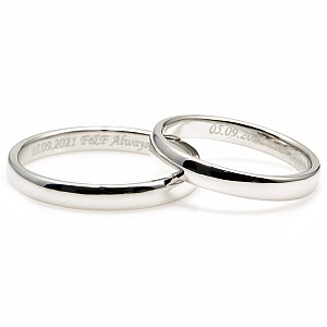 Classic wedding rings in Gold or Platinum v134