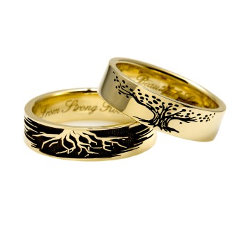 Anillos de boda de oro o platino, modelo Árbol de la Vida - modelo v1601