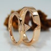 Wedding rings v1629 in Gold or Platinum with Triangle Diamond