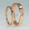 Wedding rings v1629 in Gold or Platinum with Triangle Diamond