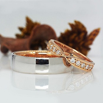 Alliances vintage Verragio modèle v1637 en or ou platine avec diamants