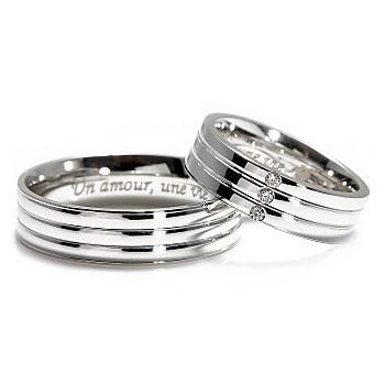 Eheringe v169 Zweifarbiges Gold mit Diamanten