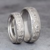 Wedding rings v182 in Gold or Platinum with Pattern Inspired by Nature