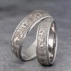 Wedding rings v182 in Gold or Platinum with Pattern Inspired by Nature