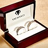 Laser Wedding Rings in 18k Gold or Platinum with Colorless Diamonds - model v2030