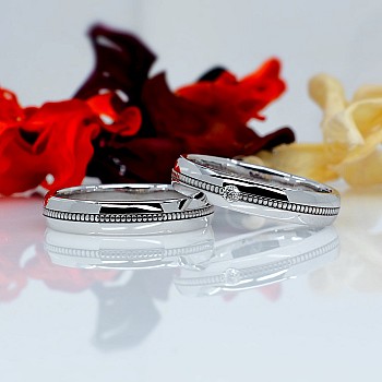 Alliances en or ou en platine avec diamant - modèle v205