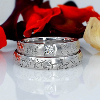 Alliances en or ou en platine avec diamant - modèle v229