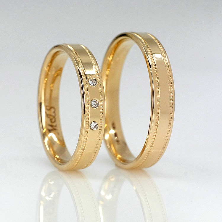 Alliances en or ou en platine avec diamants - modèle v324.1