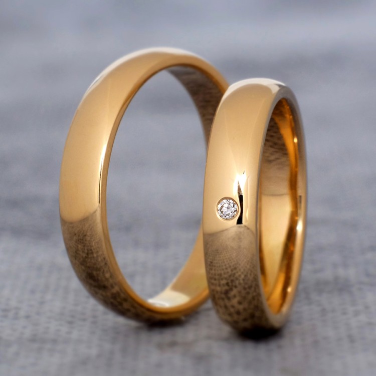 Alliances en or ou en platine avec diamant - modèle v352