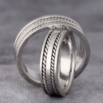 Alliances en or tressées à la main - modèle v353