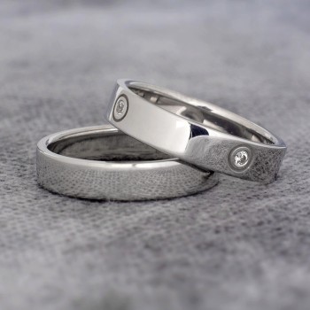 Alliances en or ou en platine avec diamant - modèle v363