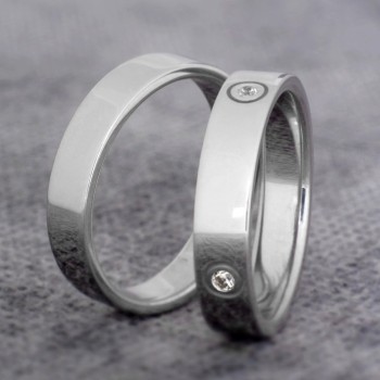 Alliances en or ou en platine avec diamant - modèle v363