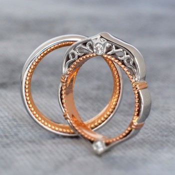 Alliances Verragio en or ou platine avec diamants - modèle v755