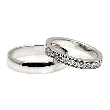 Anillos de boda de oro o platino con diamantes - modelo v857