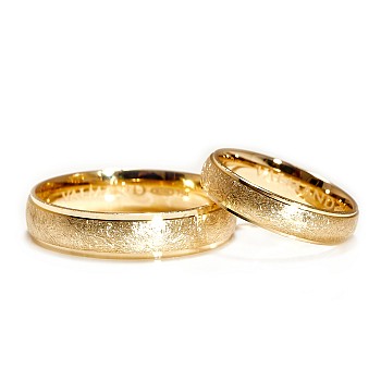 18k Gold or Platinum Wedding Rings with Matte Ice Finish - model v911v2