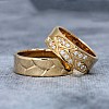 V915 Gold Wedding Rings with Diamonds