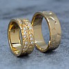 V915 Gold Wedding Rings with Diamonds