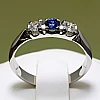 Bague cadeau en or avec saphir et diamants - modèle i085