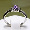 Anillo de regalo de oro con amatista y diamantes - modelo i020