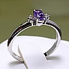 Anillo de regalo de oro con amatista y diamantes - modelo i020