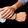 Mens Catfish Leather Bracelet with black and colorless diamonds br2186didn