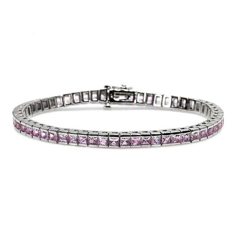 Bracelet tennis en or avec saphirs roses - modèle br67503
