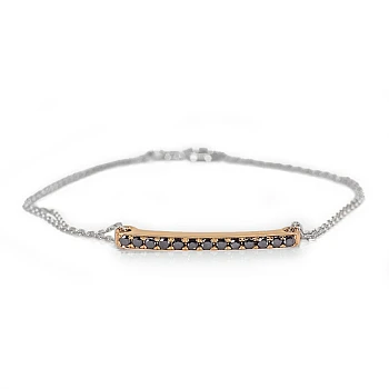 Bracelet en or ou en platine avec diamants noirs - modèle br1365