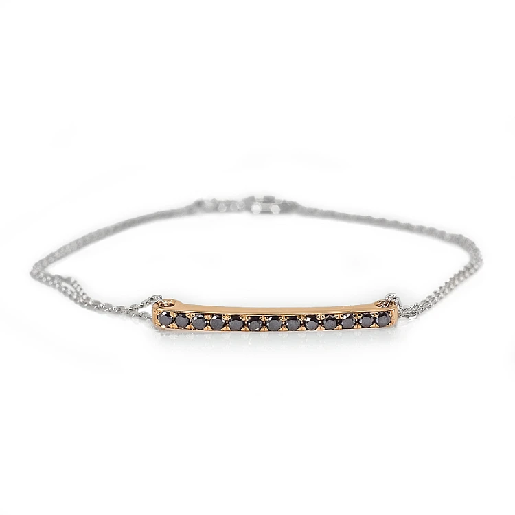 Bracelet en or ou en platine avec diamants noirs - modèle br1365